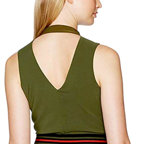 XOXO Zip Front Green Choker Jumpsuit Slim Sleeveless V-Neck Club Cocktail XXL - Picture 2 of 12